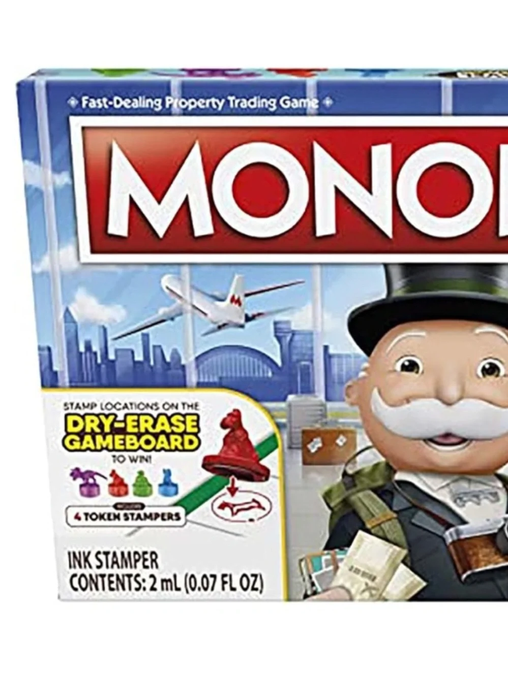 Hasbro Gaming Monopoly World Tour Board Game Token Stampers Dry-Erase Gameboard